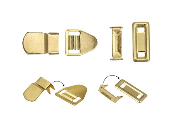 Крючки брючные (юбочные) BRF10-204 нержавеющая сталь 10 мм, установочные, золото, 4 шипа, 1000 комплектов, Брючникофф