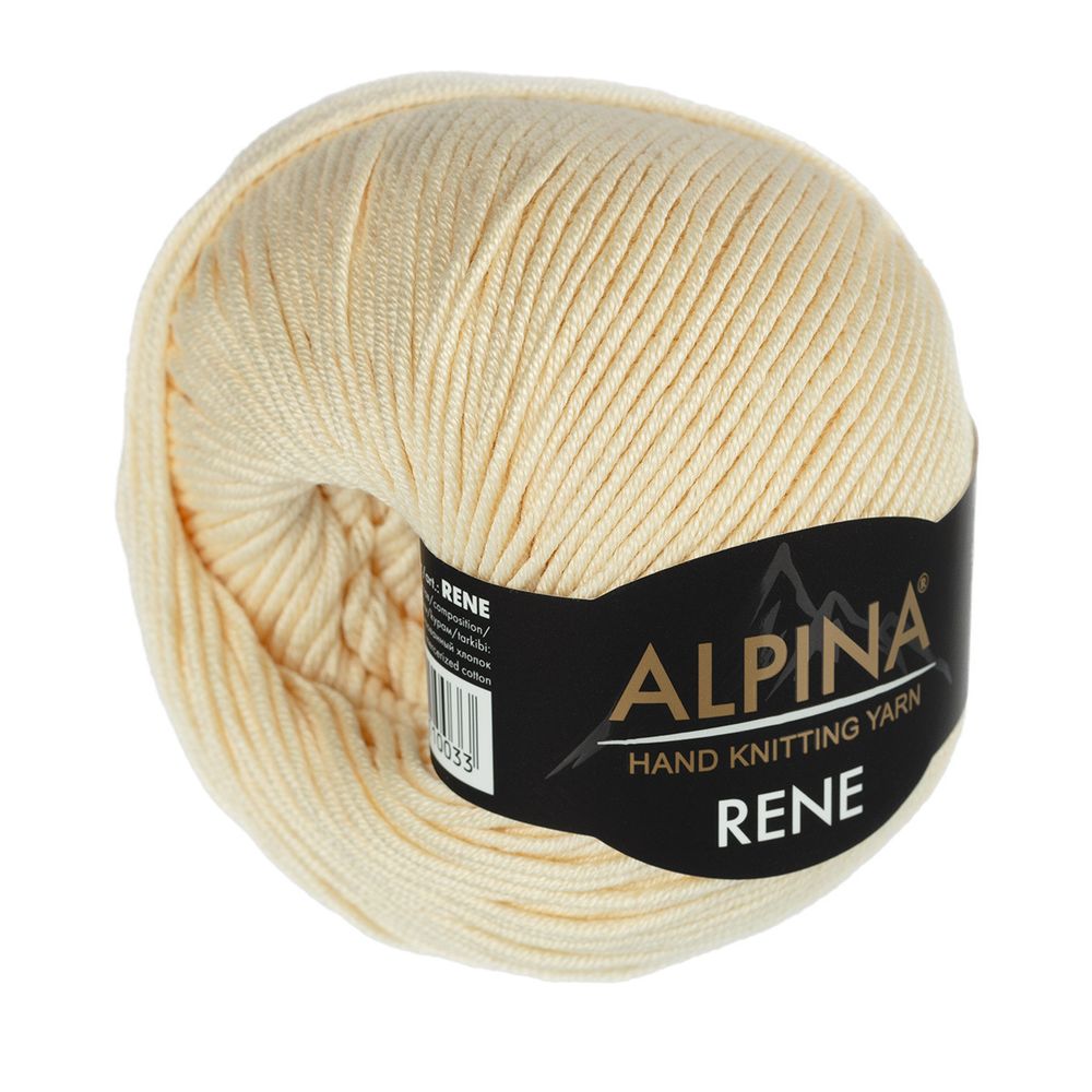 Пряжа Alpina Rene / уп.10 мот. по 50г, 105м, 173 кремовый