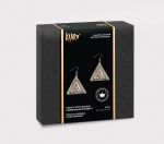 Набор для вышивания бисером Klart, Серьги треугольные. Серебряный орнамент, 4х3.5 см