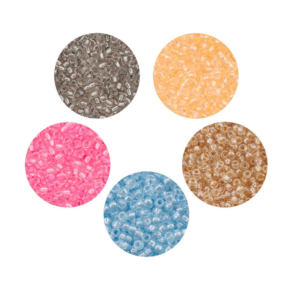 Набор бисера Preciosa 073, 5 цветов по 20 гр, № 10/0 (2.3 мм), диаметр 2,3 мм, 100 гр
