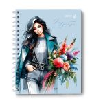 Тетрадь общая с твердой обложкой, матовая ламинация A5 80 л. на гребне 65 г/м², белизна 100% 4 шт клетка, 01568 Весенняя романтика, Светоч Т214