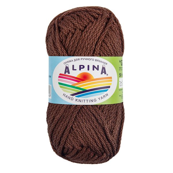 Пряжа Alpina Garry / уп.10 мот. по 50г, 50м, 12 агат (коричневый)