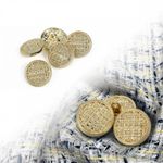 Пуговицы на ножке металлические 24L=15мм, С-MP06 цв.золото, 5 шт