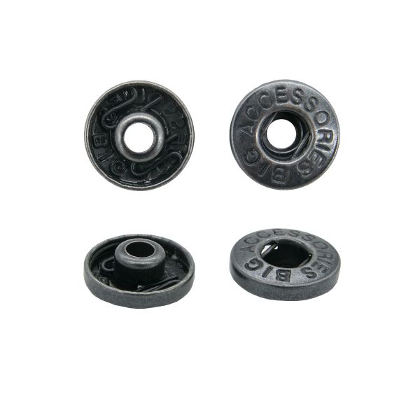 Часть кнопки Альфа (S-образная) ⌀11.5 мм (B-часть), 5 чернен, 100 шт, BIG