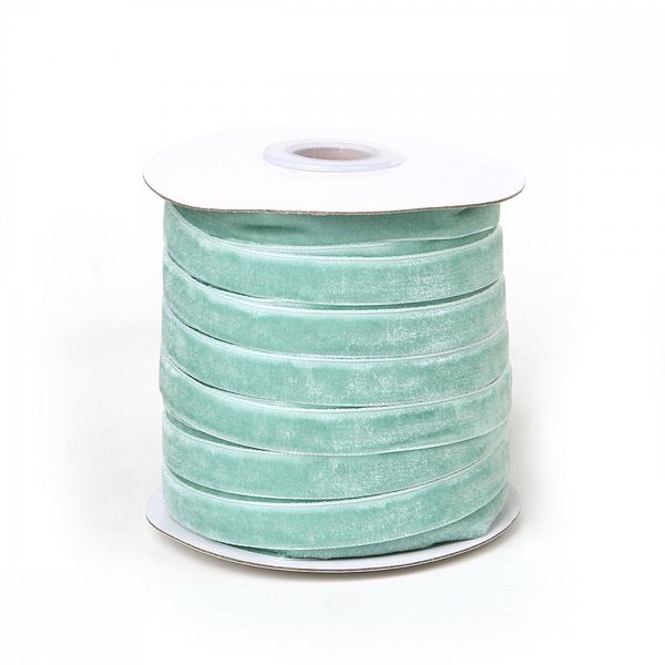 Лента бархатная (тесьма) 10.0 мм / 22.86±1 метров, арт.10VR16 нейлон цв.мятный