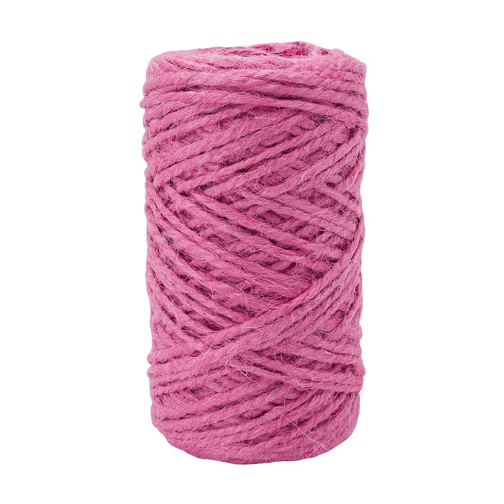 Шпагат джутовый ⌀1.4 мм / 100 метров (100 г), 2-ниточный, 1200 текс, евробобина, розовый