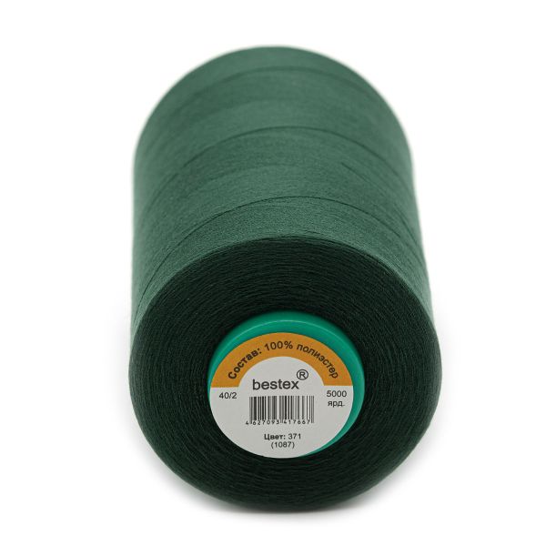 Нитки универсальные Bestex 40/2, 4570 м (5000 ярд) / 1 кат., 371 темно-зеленый