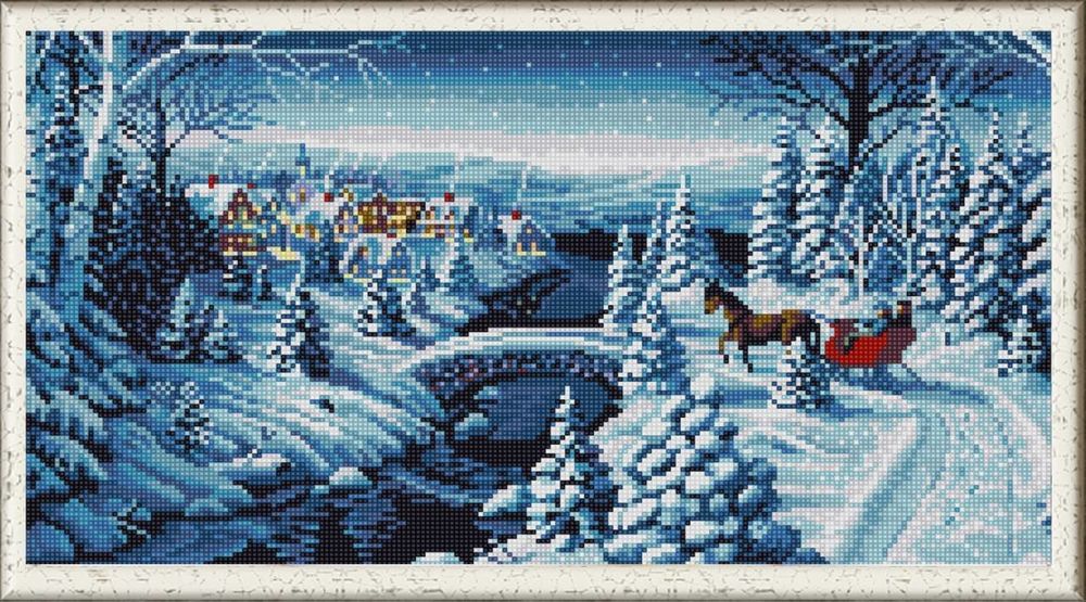 Рисунок для вышивания бисером Конек, 1263 Зимняя прогулка 25х45 см