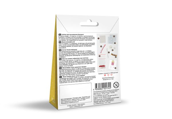 Набор для вышивания бисером Klart, Брошь Попкорн, 3х5 см