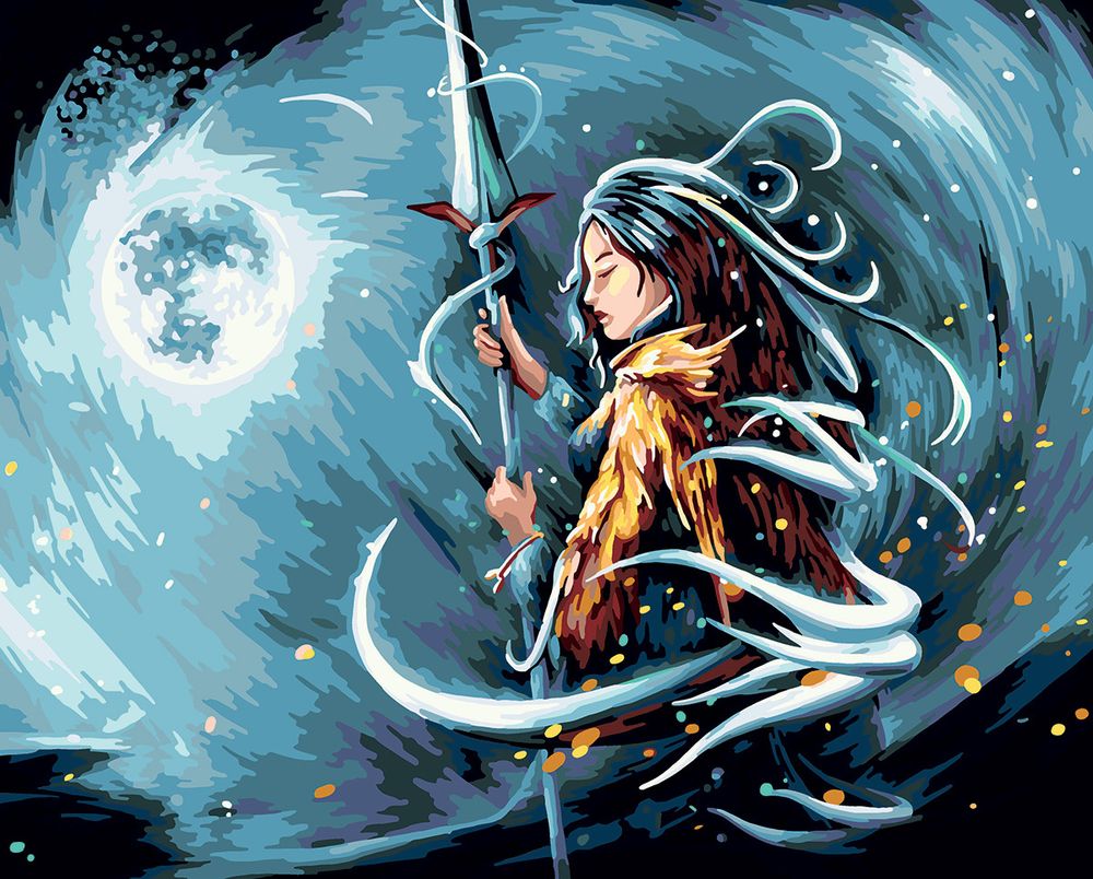 Картина по номерам Фрея, со светодиодами Укротительница волн, 50х40 см