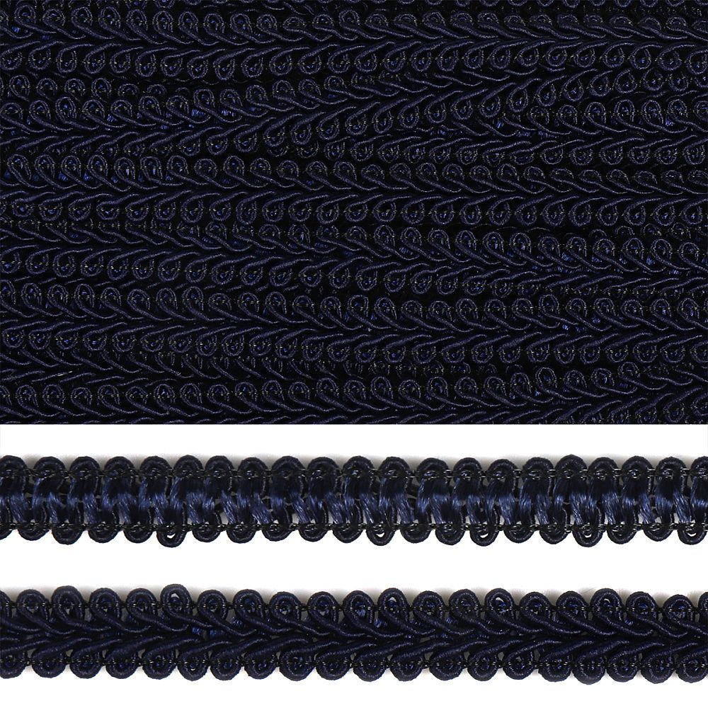 Тесьма в стиле шанель плетеная шир.12мм 0384-0016 цв.154 т.синий уп.18.28м