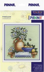Набор для вышивания нитками Panna, Ромашки, 17х17 см