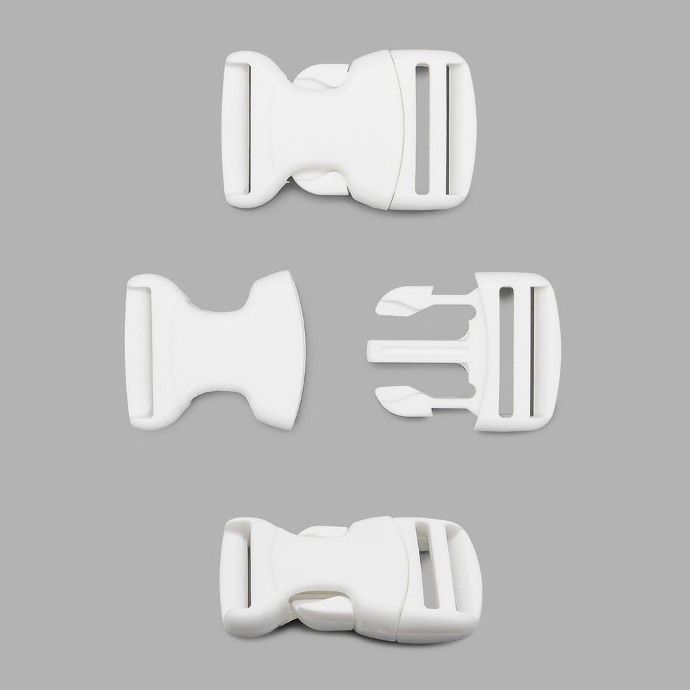 Фастекс (пряжка трезубец) пластик 20 мм, 20 шт, белый