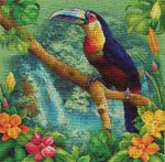 Набор для вышивания нитками Panna, У истока Амазонки, 34х34 см