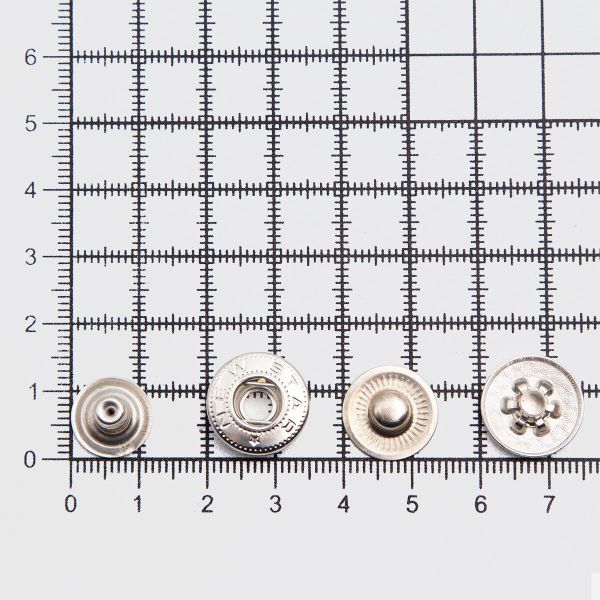 Кнопка Альфа (S-образная) ⌀15.0 мм, ≈50 шт, №54, Таблетка, МЕТАЛЛ, никель, NEW STAR