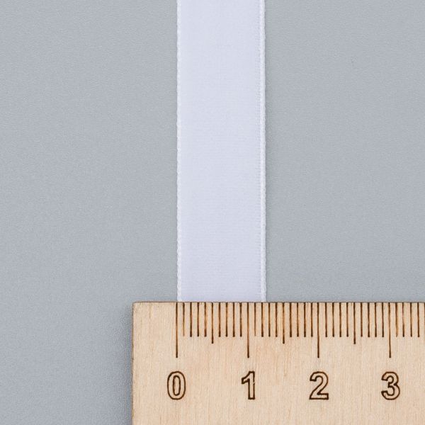 Лента бархатная (тесьма) 12.0 мм / 32.9±2 метров, 0081-1211, 01 белый