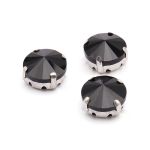 Хрустальные стразы в цапах круглой формы, черный 12 мм, 3 шт. Astra&Craft, РЦ018НН12