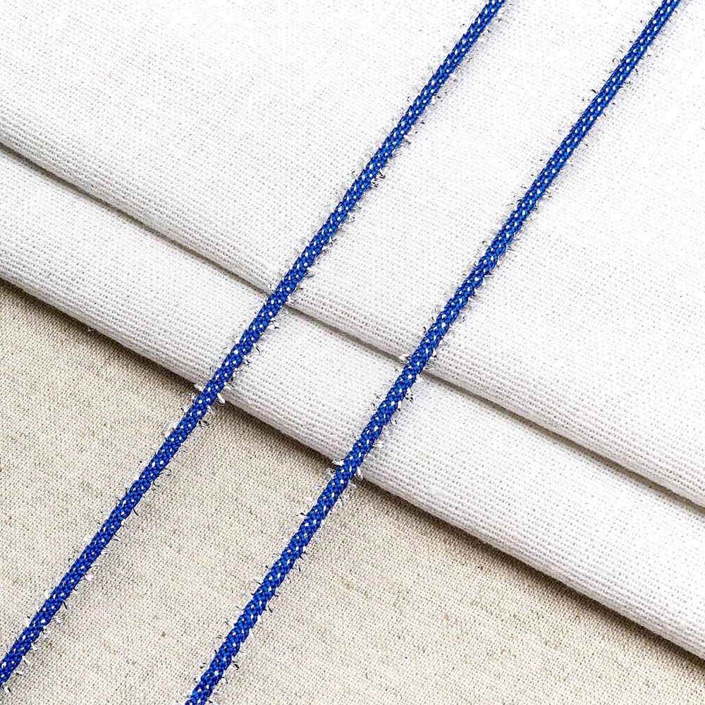 Шнур отделочный плетеный ⌀6.0 мм / 30 метров, василек, С887Г7