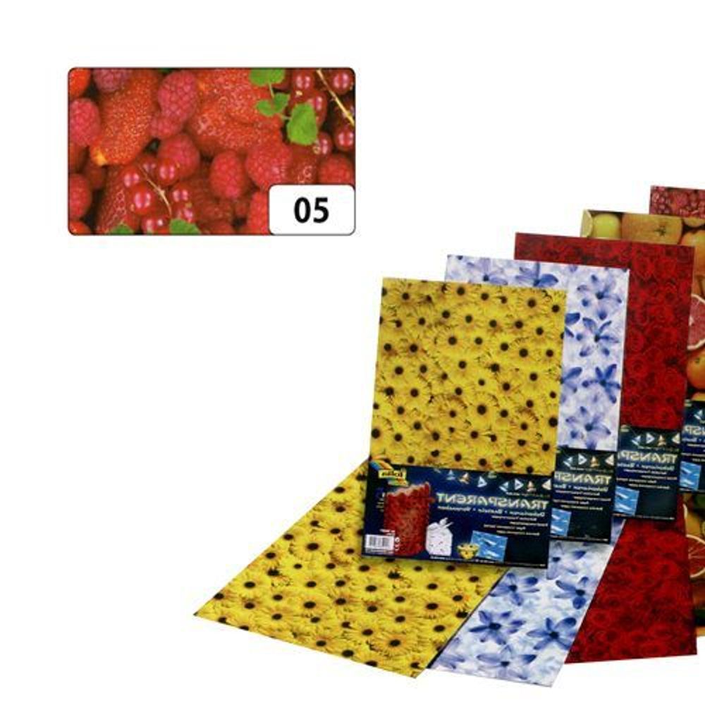 Транспарентная бумага "Ягоды", 115 гр/м², 50,5х70 см, Folia