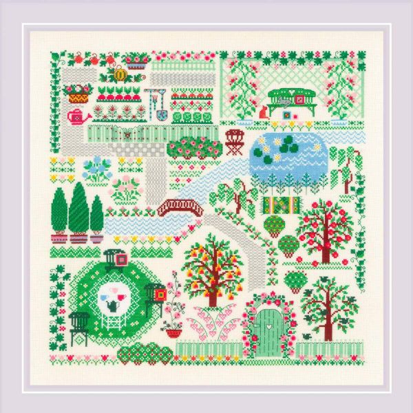 Набор для вышивания нитками Риолис, Мой сад 35х35 см, 624143