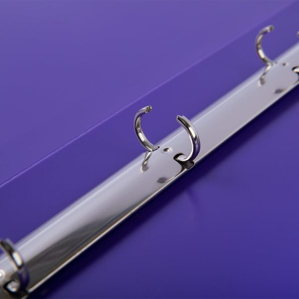 Папка-портфолио школьника на 4 кольцах 700 мкр. 25 мм, песок, 1 шт, A4, пурпурный LKP-021, Лео