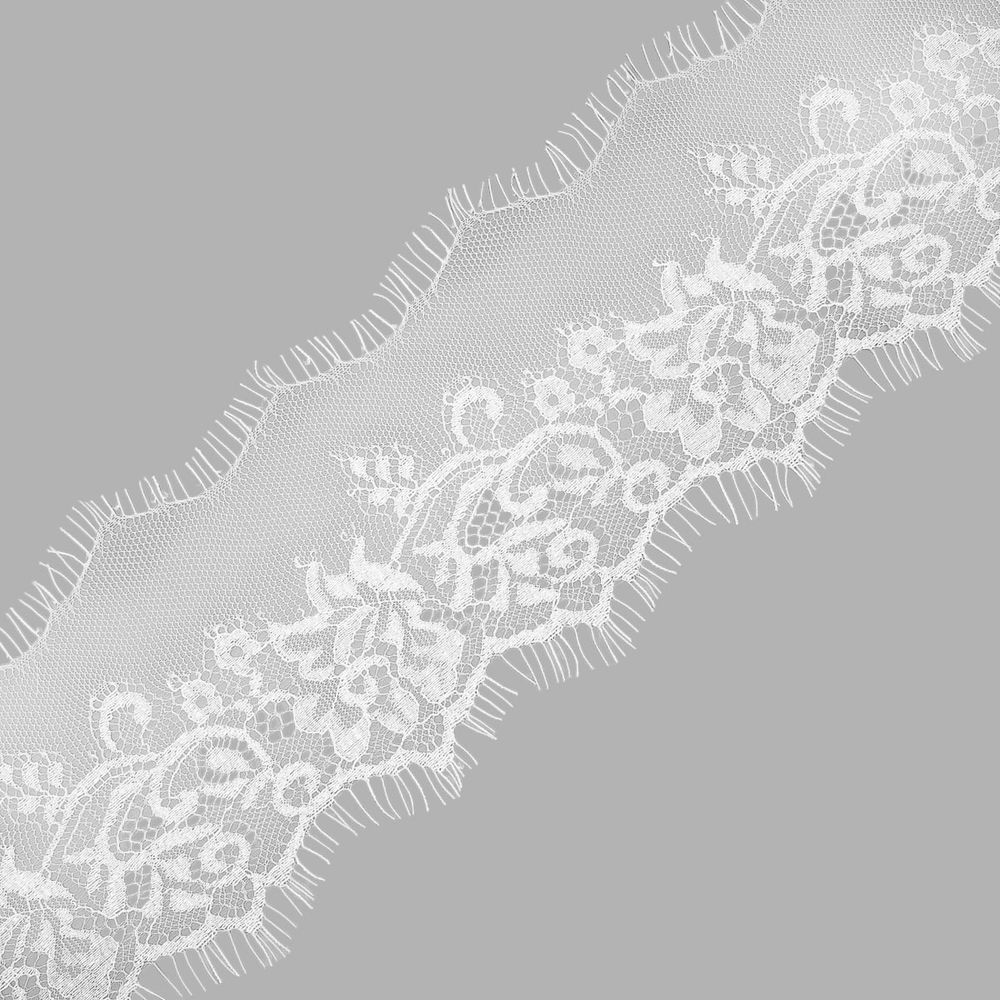 Кружево шантильи (реснички) на сетке 100 мм, белый, 3 метра, S090490