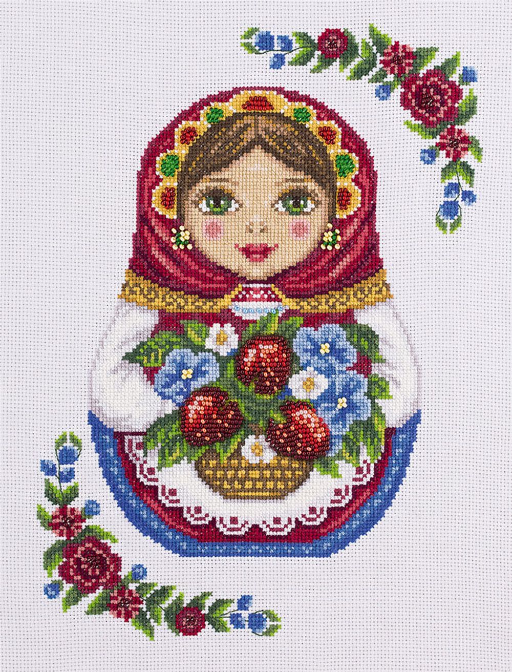 Набор для вышивания нитками Panna, Русская матрешка, 22х29 см