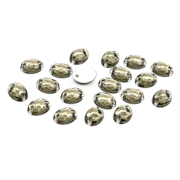 Стразы пришивные, акриловые, 6х8мм, 20 шт/упак (овальные) Astra&Craft (23 т.серый)