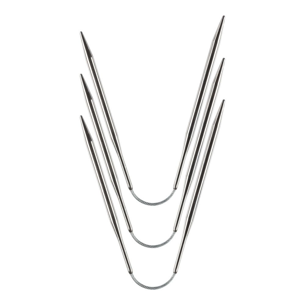 Спицы чулочные металл гибкие ⌀4.5 мм, 21 см, никель, Gamma KNF-3