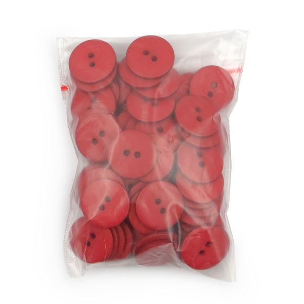 Пуговицы 2 прокола 28L, 18 мм, (Red (красный)) NE63, 72 шт