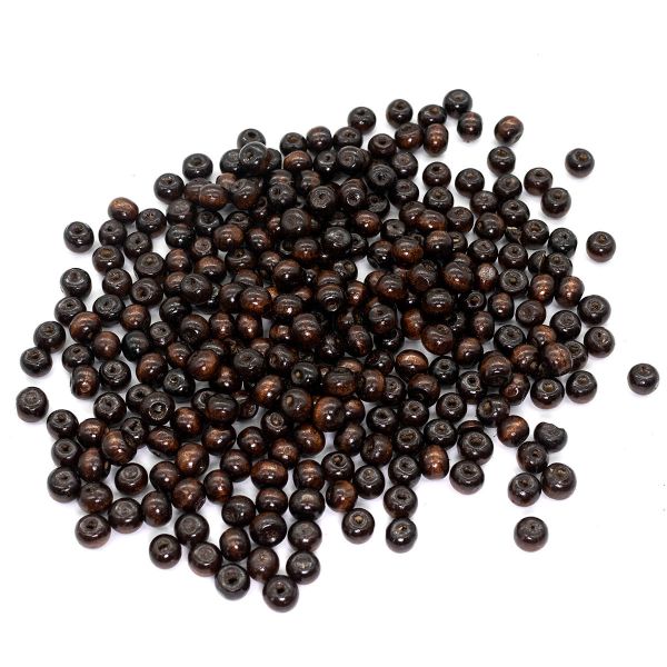 Бусины дерево ⌀8 мм, 50 г, Astra&Craft, т.коричневый