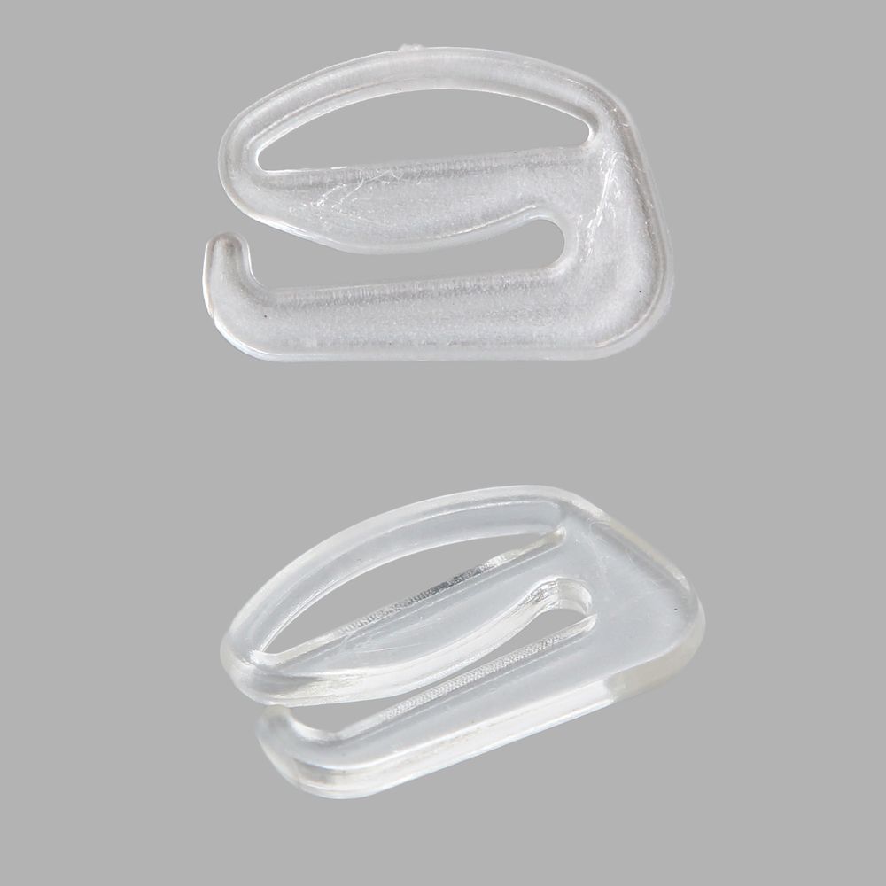 Крючки для бюстгальтера пластик 15.0 мм, прозрачный, 100 шт