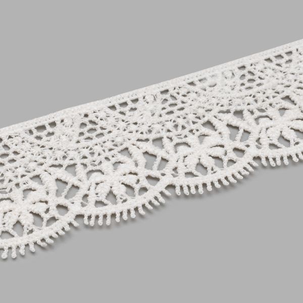 Кружево гипюр (плетёное) 45 мм / 9.14 метров, матовое 571 молочный