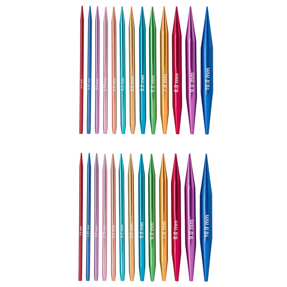 Набор съемных спиц для вязания 10см, 13 размеров (3мм-10мм), цв. ассорти, алюминий