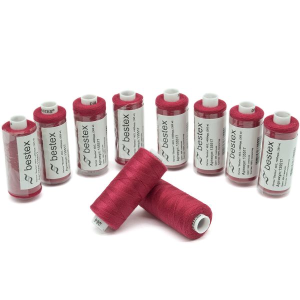 Нитки швейные бытовые Bestex 40/2, 365 м (400 ярд) / 10 кат., 066 темная мальва