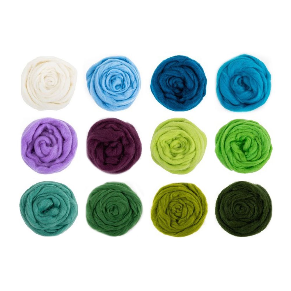 Шерсть для валяния (набор) 12х10 г, ассорти № 3, AFW-120, Gamma AFW-120