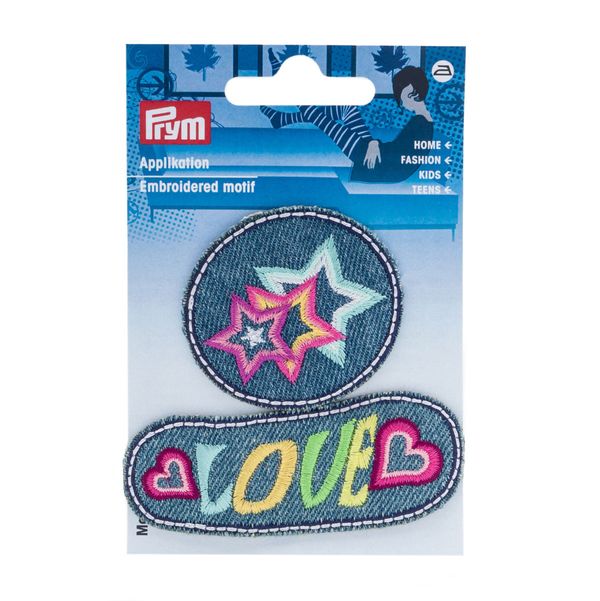 Термоаппликация джинс Звезды, 5.2x4.7 см, 8x3 см, многоцветный, 2 шт, 921492