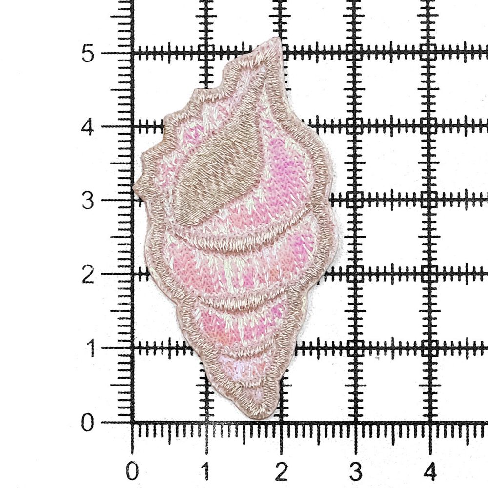 Термоаппликация Розовая ракушка, 2.7х5см, Hobby&Pro