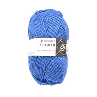 Пряжа Пехорка Народная / уп.5 мот. по 100 г, 220 м, 520-Голубая пролеска