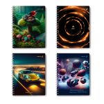 Тетрадь ученическая общая, A5 96 л. на гребне 65 г/м², белизна 100 %, 4 шт, клетка, 01201 МИКС - Мир увлечений, Светоч Т115