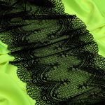 Кружево бельевое эластичное 230 мм / 10 м, 8037, цв.черный, Kruzhevo