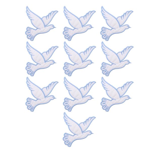 Термоаппликация Голубь, 73х80мм 10 шт (белый), 130501