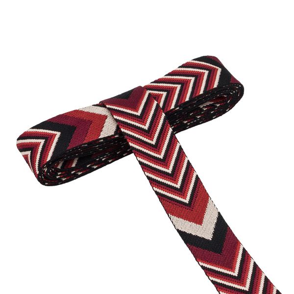 Стропа (ременная лента) 38 мм / 3 метра, [40 г/пог.м], с принтом 2-сторонняя, D160 красный/бордовый/бежевый, 3Al354