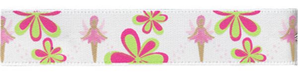 Лента атласная с рисунком 12.0 мм / 22.8±1 метра, F32/001 Цветы/белый, Gamma ALP-125