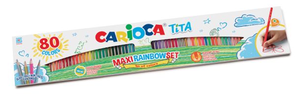 Карандаш цветной пластиковый заточенный 80 цв, Carioca 42890