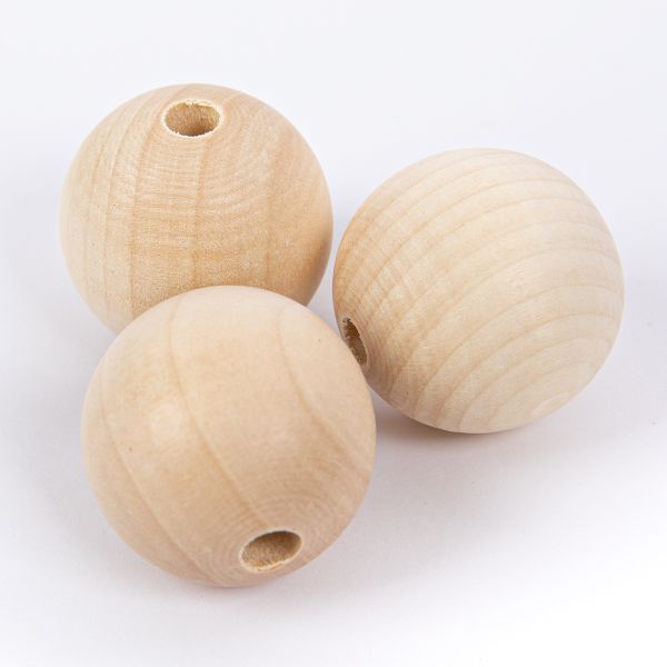 Бусины дерево ⌀35 мм, 30 шт, светлое дерево, Zlatka HWBE-35