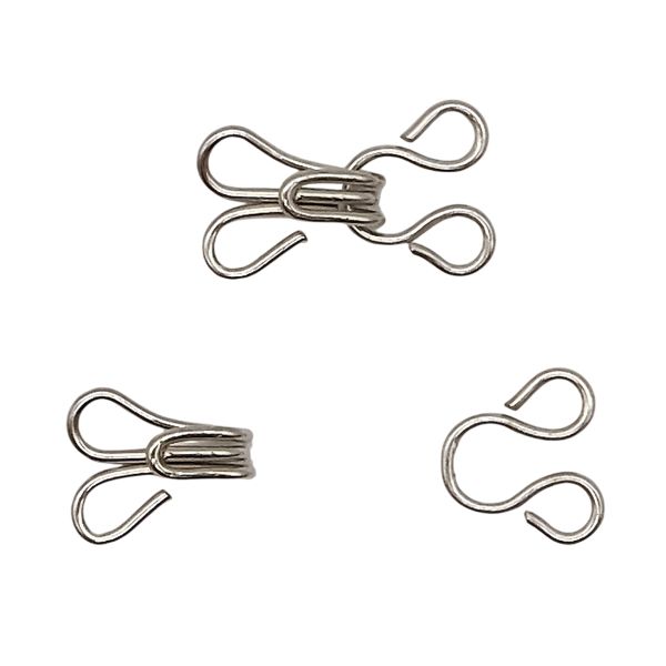 Крючки пришивные 11.5х6.5 мм, №0, никель 0300-4001, 24 шт