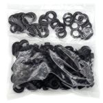 Люверсы металл ⌀_9.2 мм (внутр.), №24, h6.32 мм (внутр.), цв. черная резина, New Star, ≈100 шт