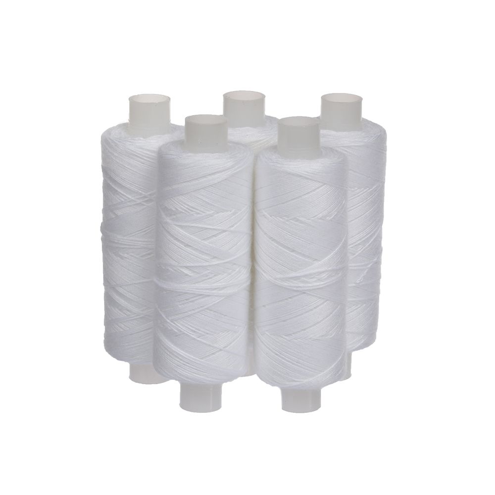 Нитки джинсовые белый 5 катушек 250м