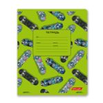 Тетрадь ученическая школьная, выборочный лак, A5+ 18 л. на скобе 65 г/м², белизна 100%, 20 шт, линия, 000713 Зелёное настроение, Светоч 18ТЕТл-003